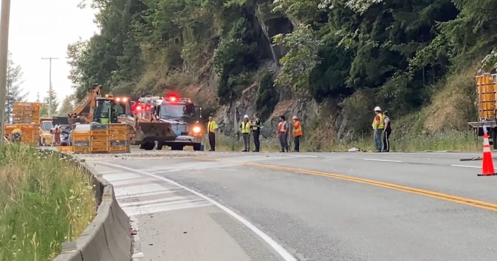 Image shows road clean-up