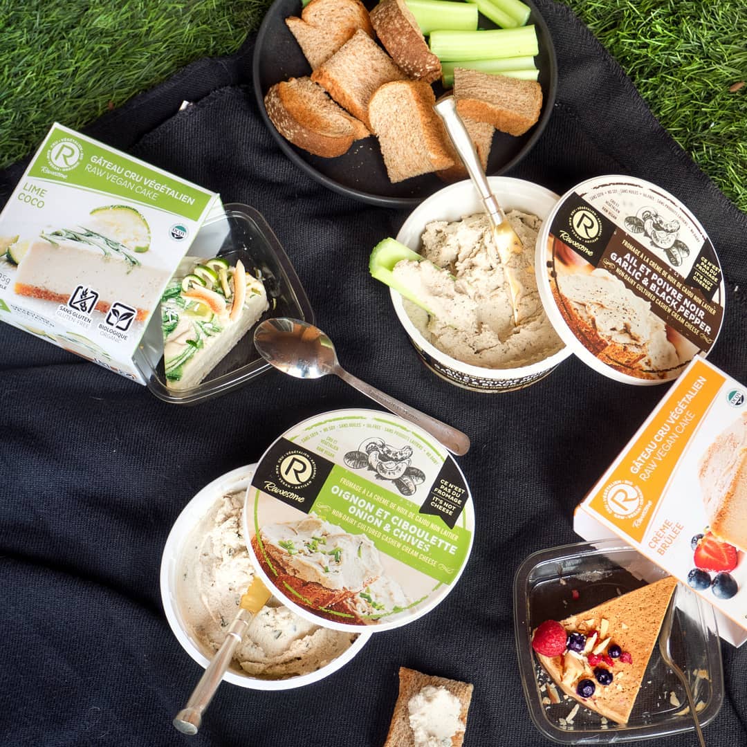 Image shows vegan cream cheese picnic