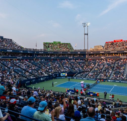 Crowd at tennis match in Sobeys Stadium during National Bank Open