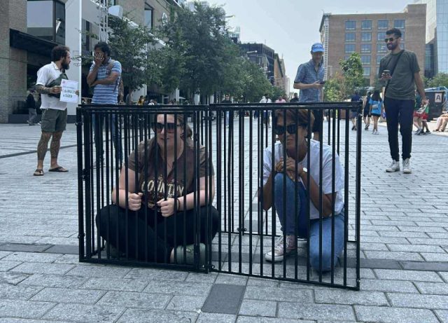 Volunteers "Braving the Cage"