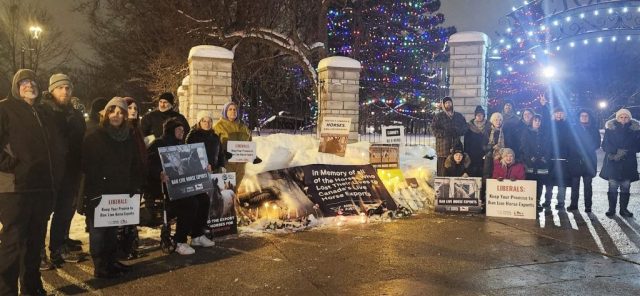 Canadian nationwide vigil for horses killed in live exports.