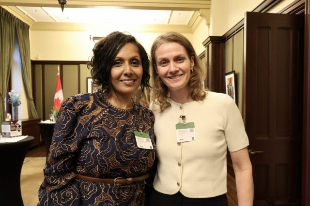 Dr. Charu Chandrasekera at an event on ending animal testing in Canada.