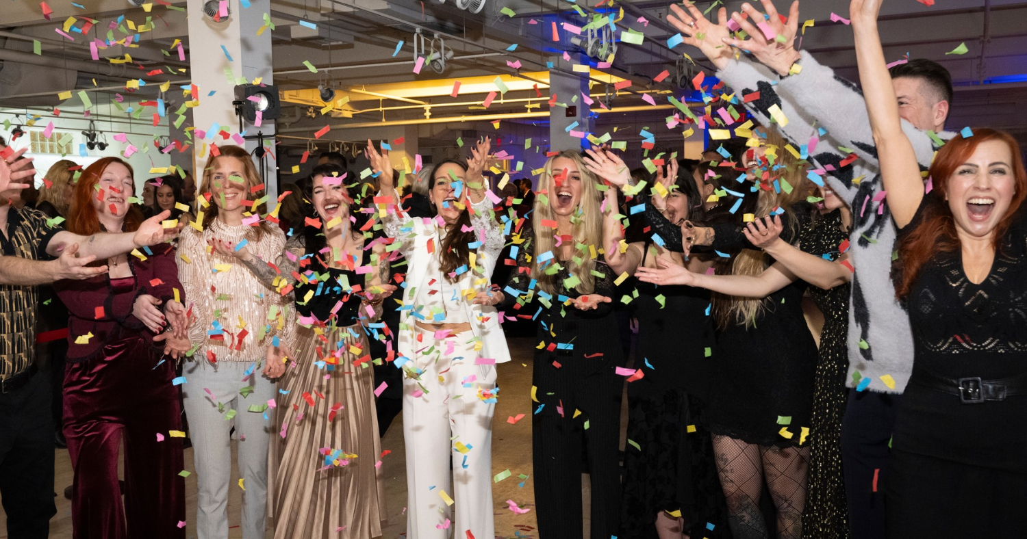 Animal Justice celebrates at their year end holiday party.